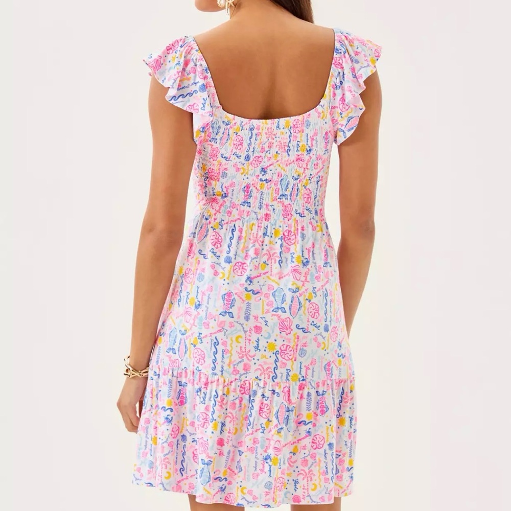 NWT Lilly Pulitzer Jilly Smocked Dress Summer Serenade, XL - Picture 2 of 8